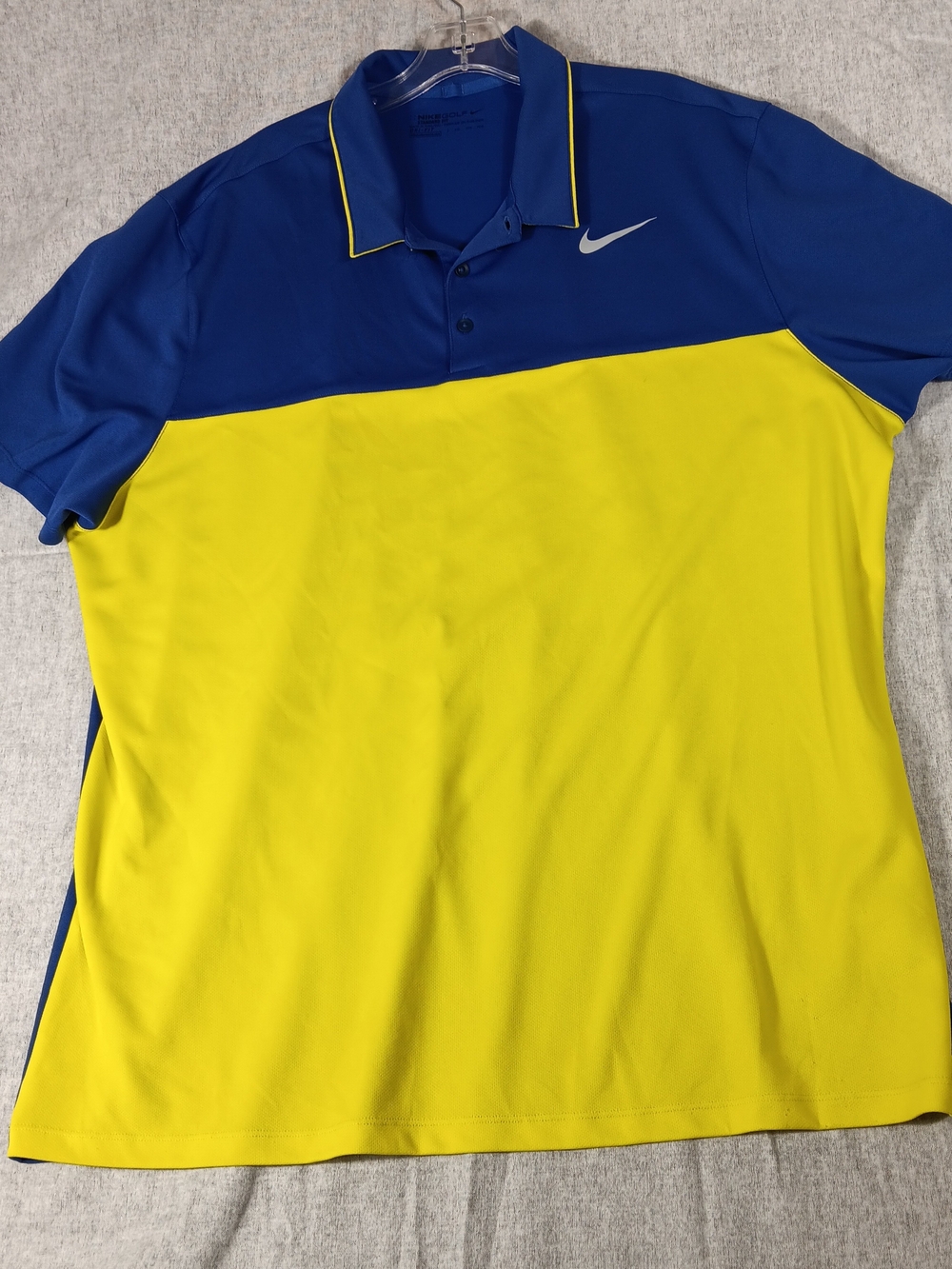 Nike Golf Men’s Colorblock Polo Shirt in Blue Yellow Size XXL